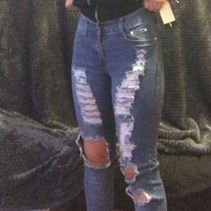 distressed jeans
